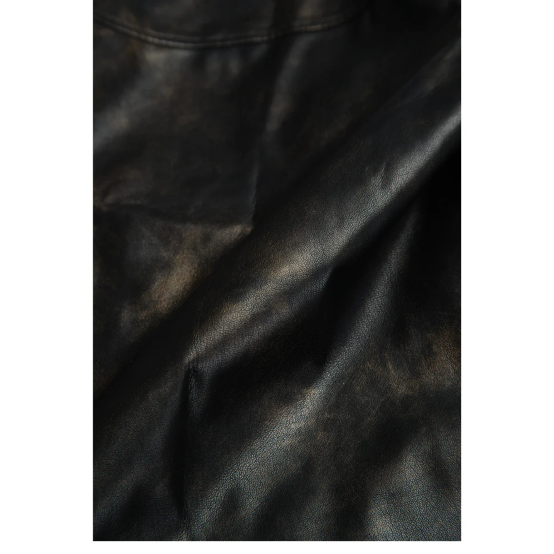 AGED FAUX LEATHER ZIP JACKET 3 AGED FAUX LEATHER ZIP JACKET