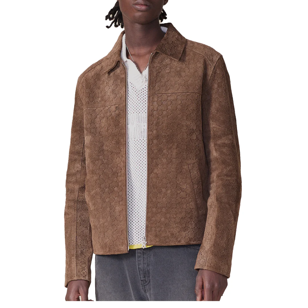 CAMEL SUEDE JACKET BROWN