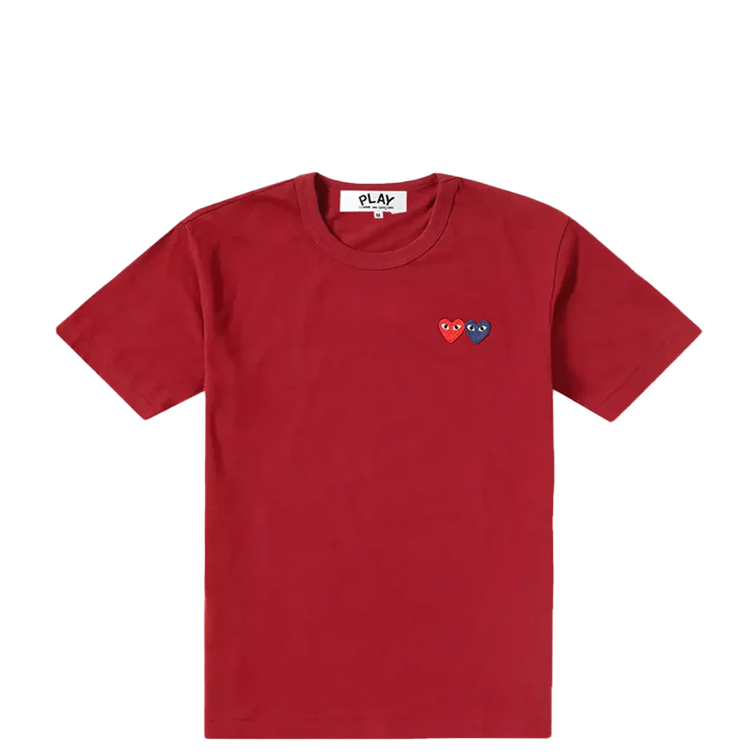 CDG DOUBLE HEART RED T-SHIRT