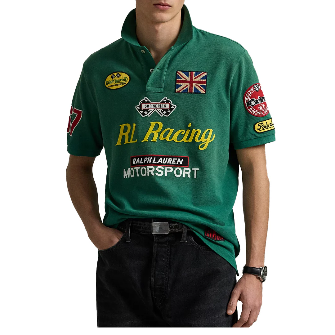 CLASSIC FIT RACING MESH POLO GREEN 3 CLASSIC FIT RACING MESH POLO GREEN
