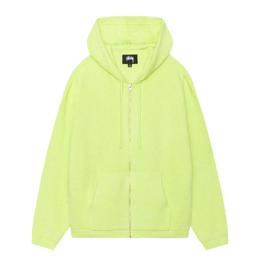 HOODED ZIP SWEATER FADED LIME