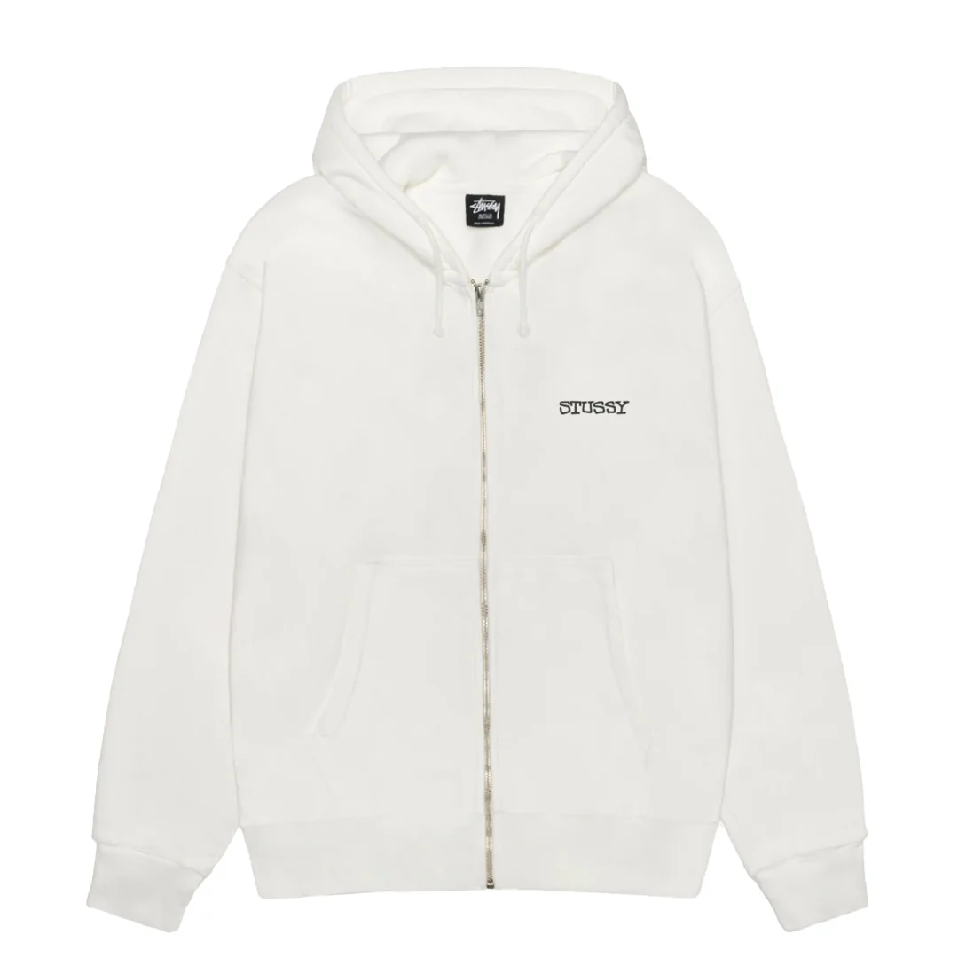 JUMBO PIGMENT DYED ZIP UP HOODIE NATURAL