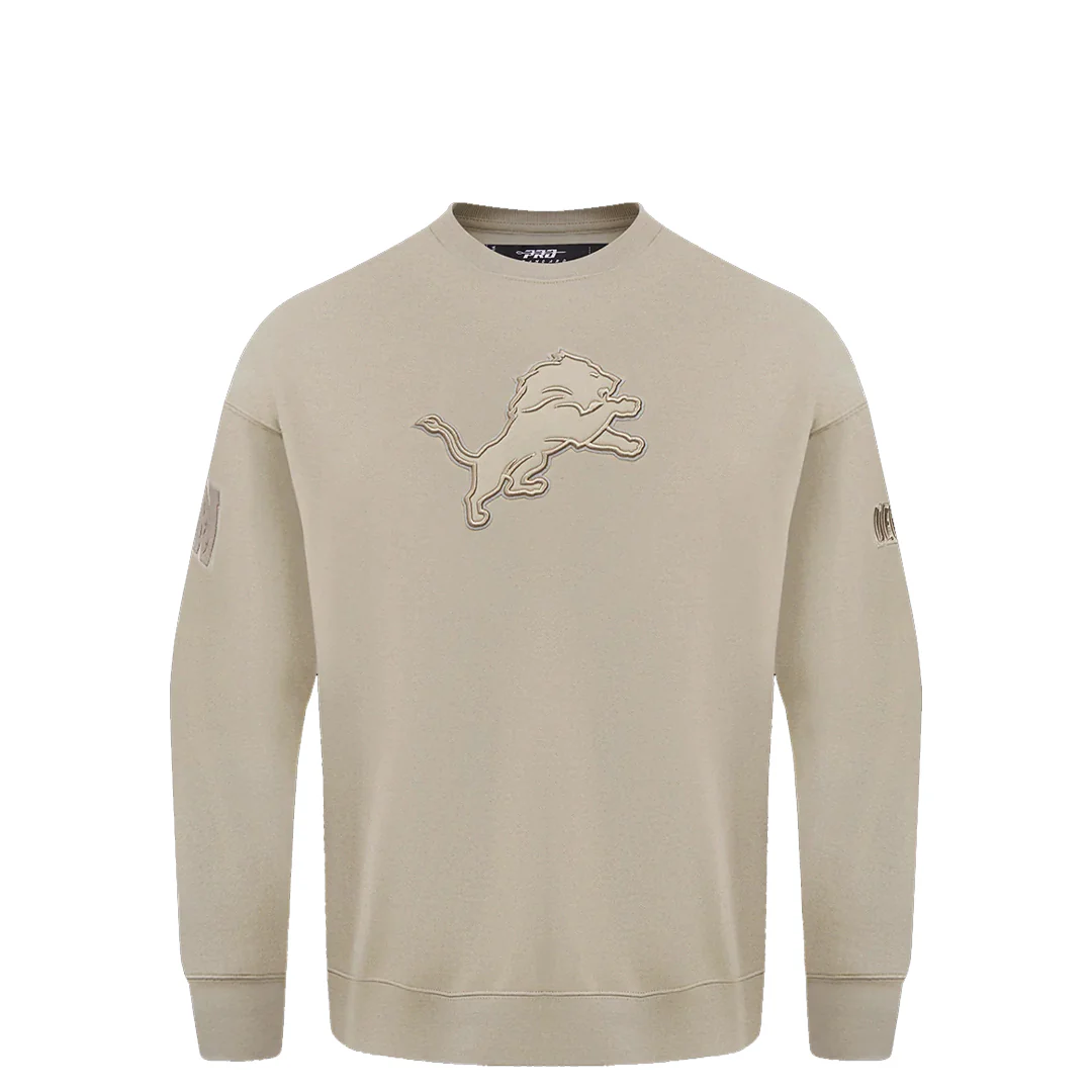 NFL DETROIT LIONS NEUTRAL DROP SHOULDER CREWNECK TAUPE