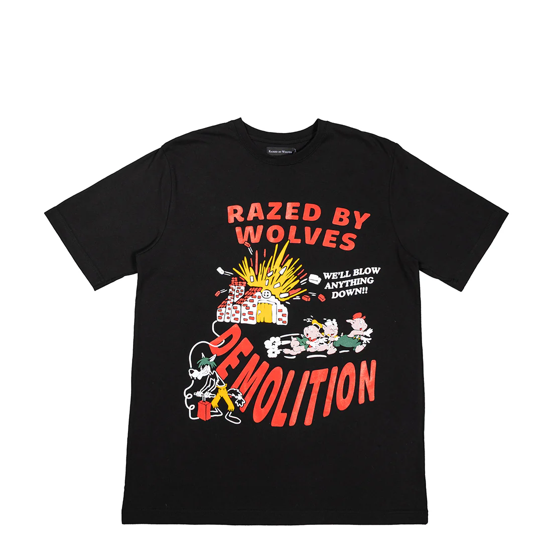 RAZED BY WOLVES TEE BLACK